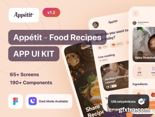 Appétit - Food Recipes App UI Kit Ui8.net