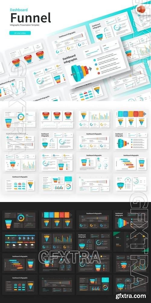 Funnel Dashboard Infographic PowerPoint Template Q4RA2ZA