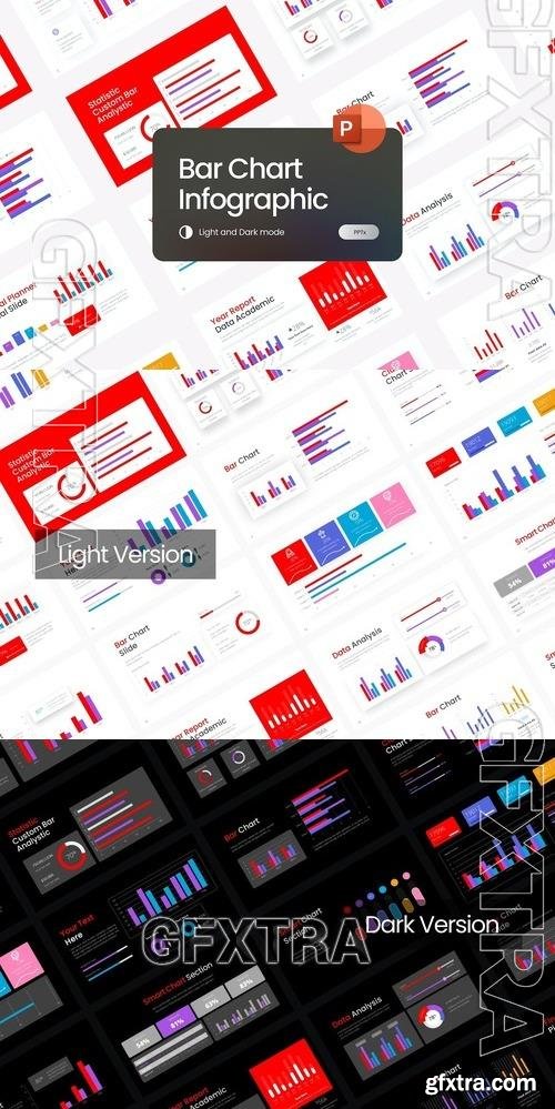 Bar Chart Data Infographic PowerPoint Template Q3WQXFV