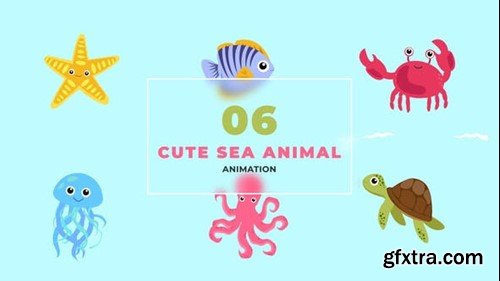 Videohive Sea Animal Flat Vector Animation Scene 47494422