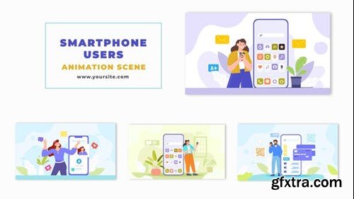 Videohive Modern Smartphone Users Character Animation Scene 47494533