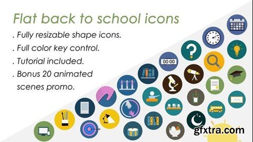 Videohive Flat back to school icons 47534530