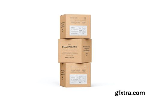 Kraft Box Packaging Mockup QBZW5Q5