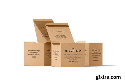 Kraft Box Packaging Mockup QBZW5Q5