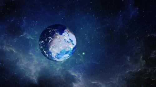 Videohive - Planet Earth in Starry and Foggy Space - 47467364 - 47467364