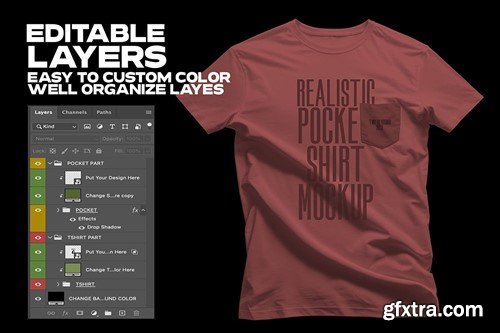 Pocket Tshirt Mockup C78YU88