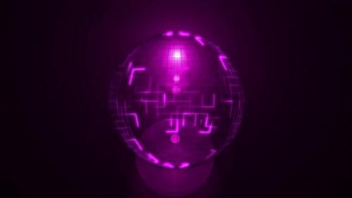 Videohive - Glowing Neon Lines Moving in a Sphere - 47467400 - 47467400