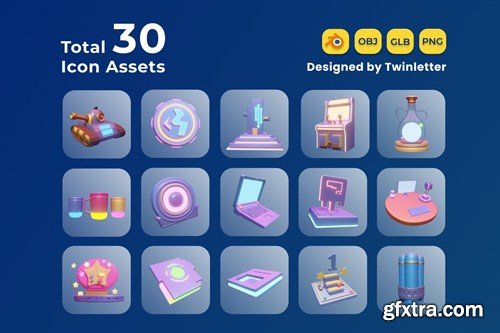 Gaming Asset 3D Icon Pack Vol 1 9GC7PTY