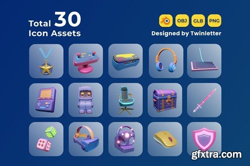 Gaming Asset 3D Icon Pack Vol 1 9GC7PTY