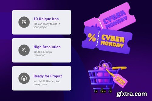 3D Icon Cyber Monday Illustration Collection TSB2A6M