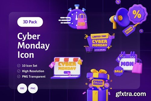 3D Icon Cyber Monday Illustration Collection TSB2A6M