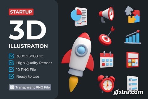 Startup 3D Illustration 93PUUUP