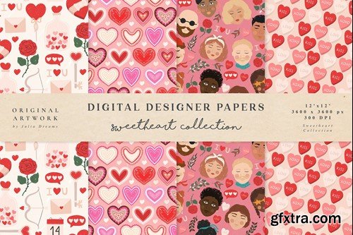 Valentine's Day Seamless Patterns FZH2TTE