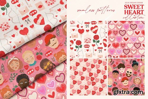 Valentine's Day Seamless Patterns FZH2TTE