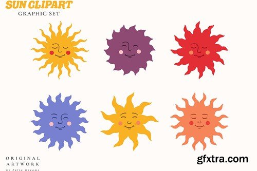 Happy Sun Illustrations Face Clipart KCJLJEX