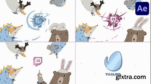 Videohive Cartoon Animals Logo for After Effects 47548626