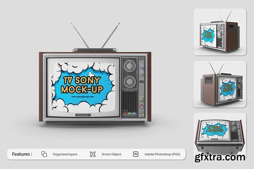 TV Sony Retro Mockup YRUYJQX