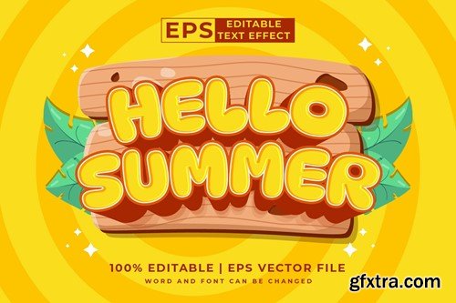 Hello Summer 3d Vector Editable Text Effect BBJ89BY