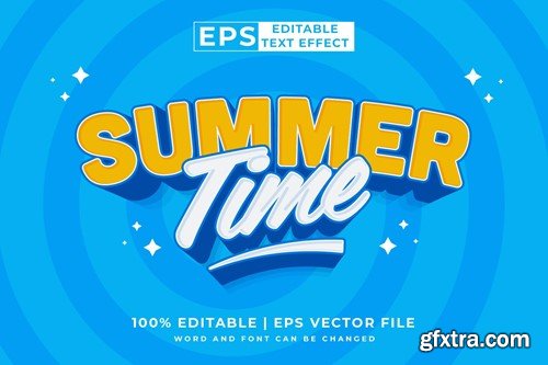 Summer Time 3d Vector Editable Text Effect ABLV4WG