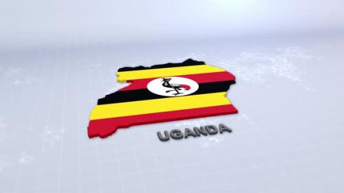 Videohive - Uganda Map With Flag - 47482242 - 47482242