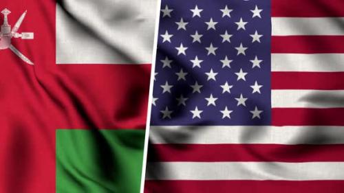 Videohive - Oman Flag And Usa Flag - 47490719 - 47490719