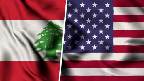 Videohive - Lebanon Flag And Usa Flag - 47490754 - 47490754