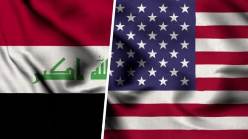 Videohive - Iraq Flag And Usa Flag - 47490766 - 47490766