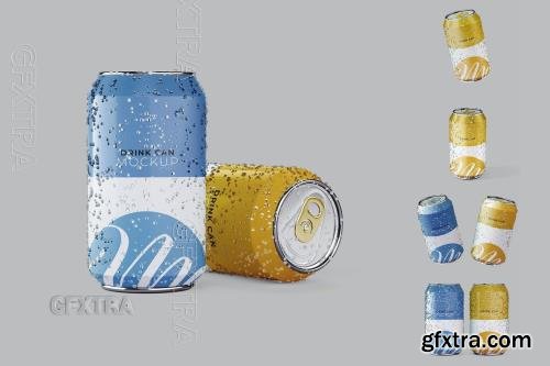 Drink Can with Drops Mockup Set TJ4PPQZ