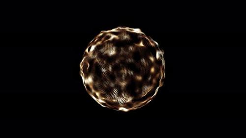 Videohive - Golden Particle Luxury Sphere Ball Animation On Dark Black Background, Sphere Golden Made - 47490950 - 47490950