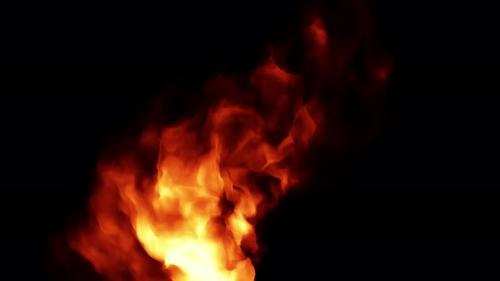 Videohive - Majestic fire on a black background, slow motion, 4K. - 47491893 - 47491893