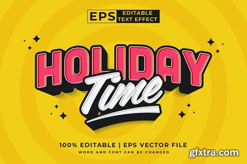 Holiday Time 3d Vector Editable Text Effect ZMLSHFZ