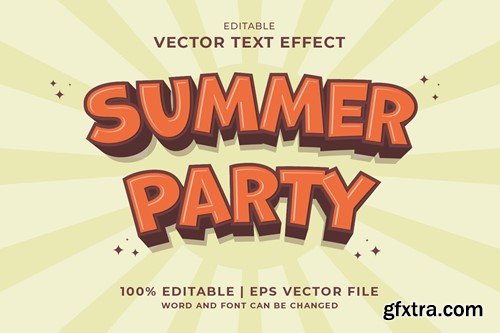 Summer Party 3d Vector Editable Text Effect AAC3QAT
