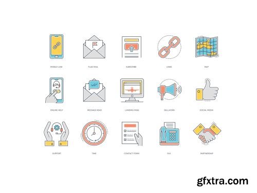 55 Contact Us Icons | Color Line Series Ui8.net