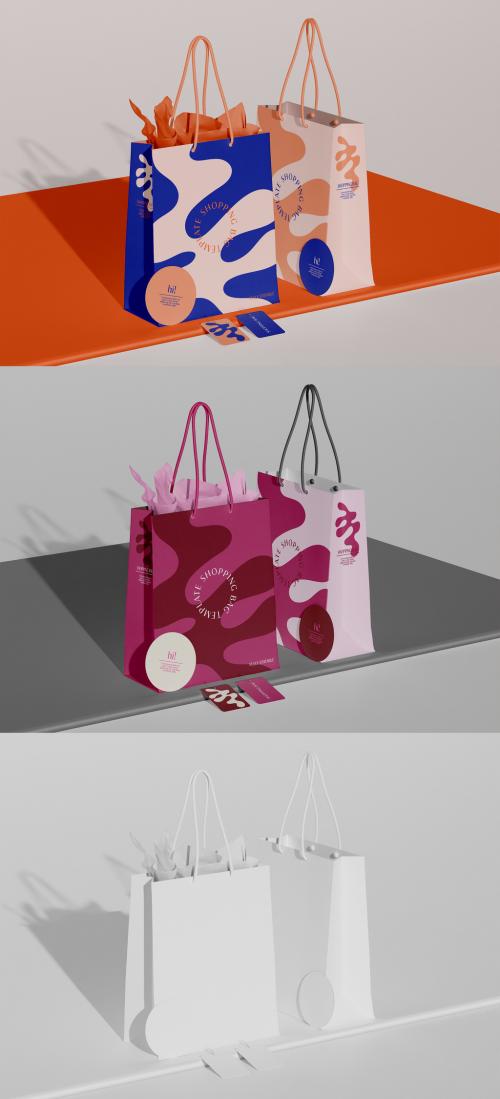 Two Bags with Labels Mockup 634713201