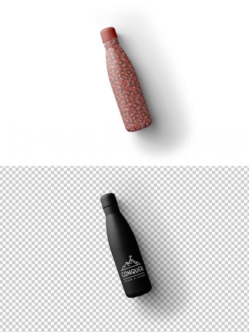 Mockup of customizable thermos bottle for hot or cold drinks with customizable background 634459548