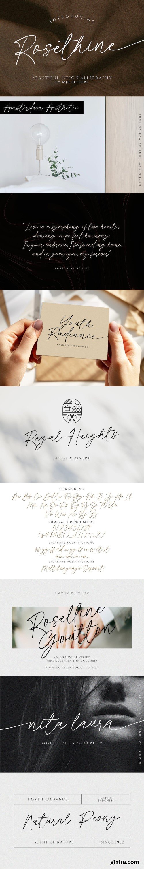 Rosethine modern chic calligraphy font