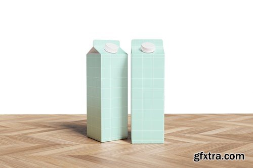 Realistic Two Milk Box Mockup 6NZ47PZ