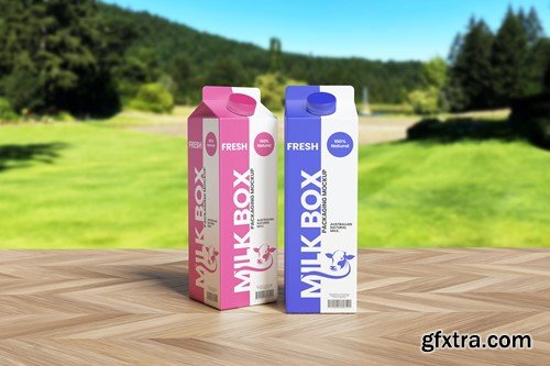 Realistic Two Milk Box Mockup 6NZ47PZ