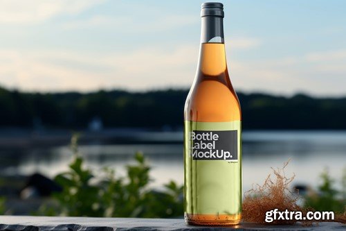 Bottle Label Mockup In Natural Environment #02 N27V4DA