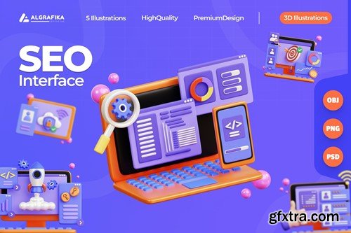 SEO Interface 3D Illustration ZVSE4VR