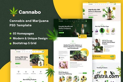 Cannabo | Medical Marijuana and CBD Oil PSD Templa XLNNRAR