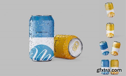 Drink Can with Drops Mockup Set TJ4PPQZ