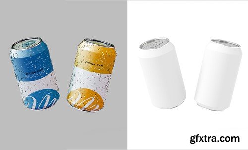 Drink Can with Drops Mockup Set TJ4PPQZ