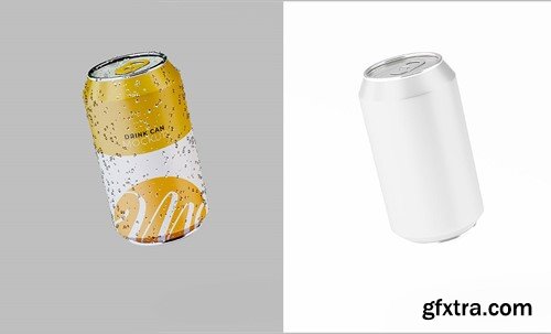 Drink Can with Drops Mockup Set TJ4PPQZ