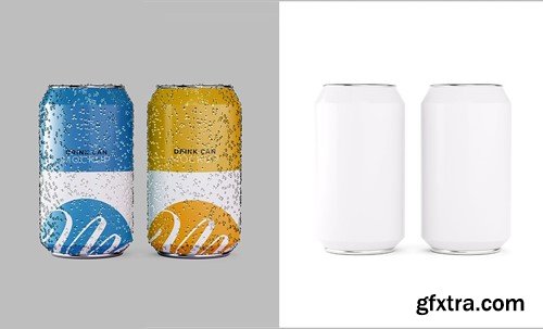 Drink Can with Drops Mockup Set TJ4PPQZ