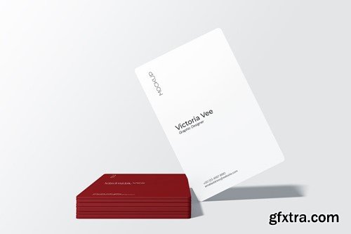 Rounded Portrait Business Card Mockup Front View RUN2X5R