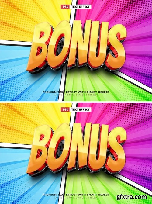 Bonus Comic 3D Text Effect Template NV9LD8G