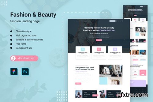 Fashion & Beauty Landing Page Template 2UFDJSB