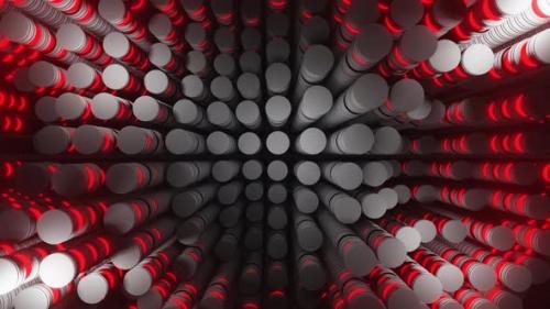 Videohive - Grey And Red Clapans Vj Loop Equalizer Background 4K - 47517270 - 47517270