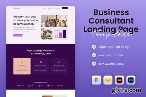 Business Consultant Landing Page Template AULXNQV